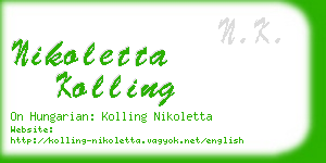 nikoletta kolling business card